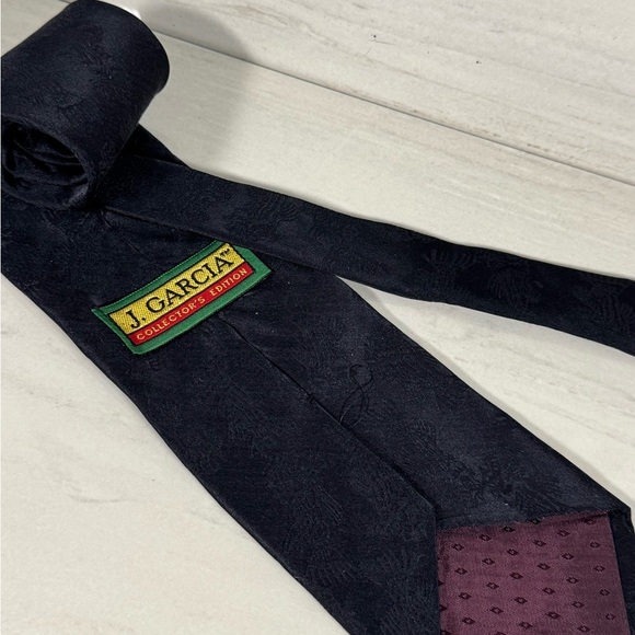 jerry garcia Elegant Black Fish Embroidered Tie - Picture 2 of 2